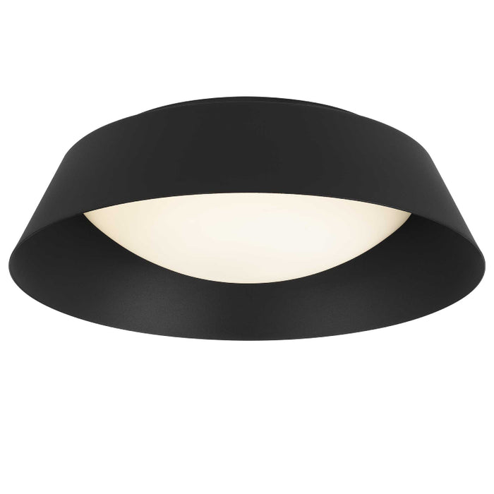 Alteck Lighting AFM0067-5CCT-W Pez 1-lt 15" LED Outdoor Flush Mount, 5CCT Selectable - Sand Black