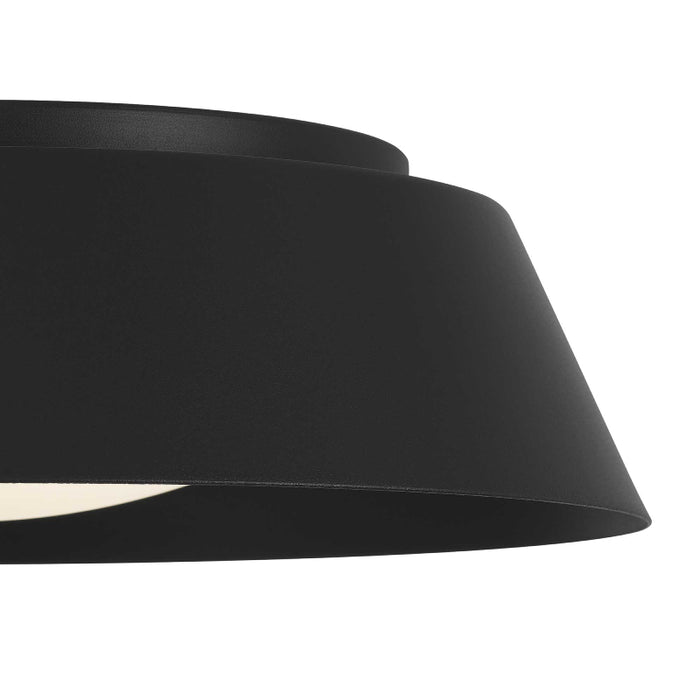 Alteck Lighting AFM0067-5CCT-W Pez 1-lt 15" LED Outdoor Flush Mount, 5CCT Selectable - Sand Black