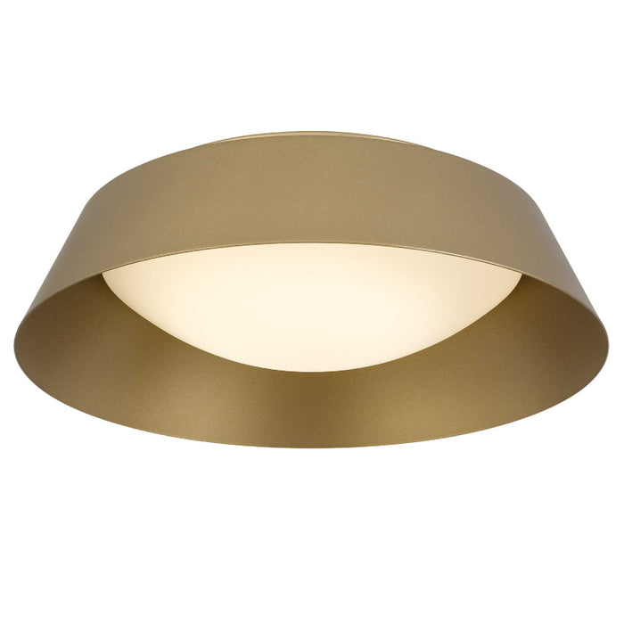 Alteck Lighting AFM0067-5CCT-W Pez 1-lt 15" LED Outdoor Flush Mount, 5CCT Selectable - Painted Brass