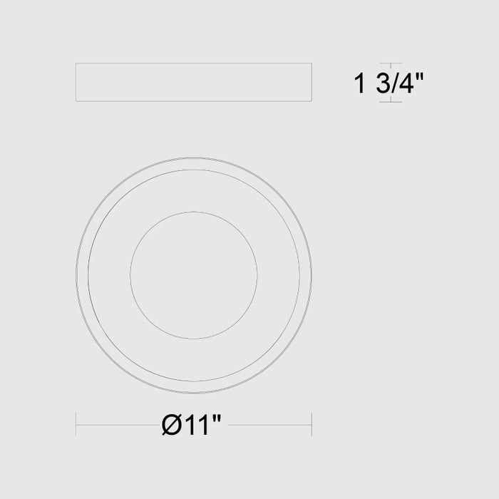 Alteck Lighting AFM0068-5CCT-W Stellar 1-lt 11" LED Outdoor Flush Mount, 5CCT Selectable