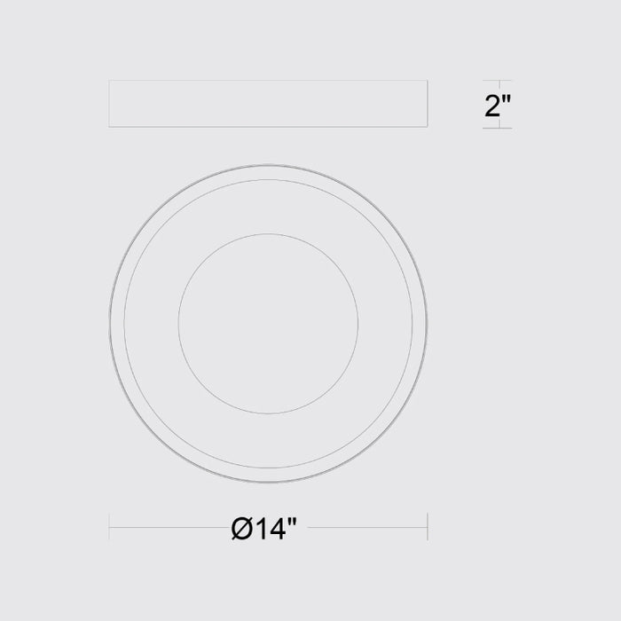Alteck Lighting AFM0069-5CCT-W Stellar 1-lt 14" LED Outdoor Flush Mount, 5CCT Selectable