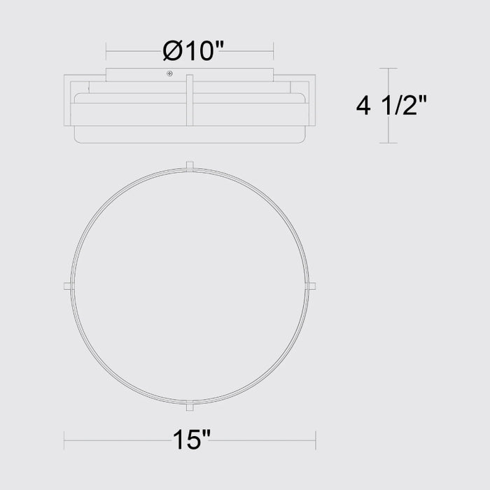 Alteck Lighting AFM0086-5CCT-W Ted 1-lt 15" LED Outdoor Flush Mount, 5CCT Selectable