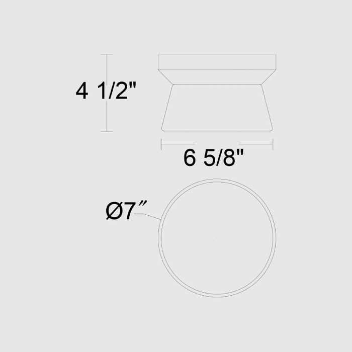 Alteck Lighting AFM0147-3CCT-W Skirt 1-lt 7" LED Outdoor Flush Mount, 3CCT Selectable