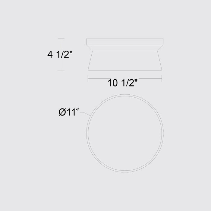 Alteck Lighting AFM0148-3CCT-W Skirt 1-lt 11" LED Outdoor Flush Mount, 3CCT Selectable