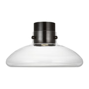 Visual Comfort AKFM592 Morgan 18" LED Flush Mount - Burnished Bronze/Clear Glass