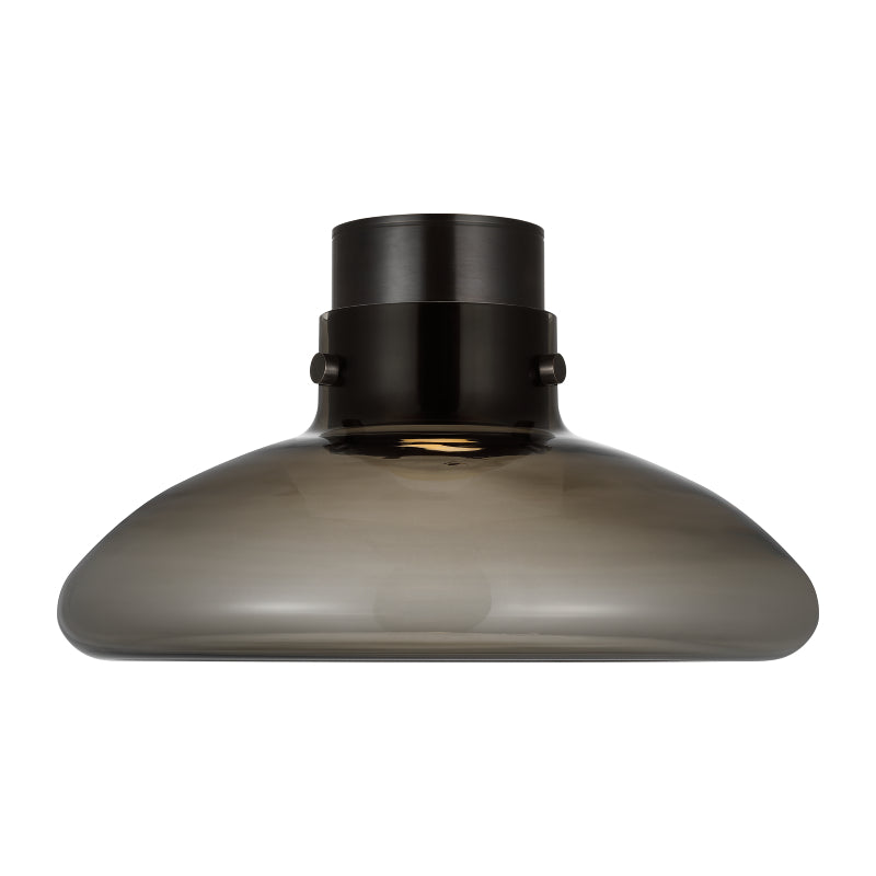 Visual Comfort AKFM592 Morgan 18" LED Flush Mount - Burnished Bronze/Smoke Glass