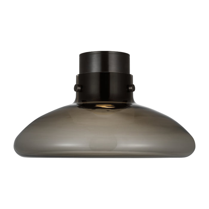 Visual Comfort AKFM592 Morgan 18" LED Flush Mount - Burnished Bronze/Smoke Glass