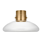 Visual Comfort AKFM592 Morgan 18" LED Flush Mount - Hand Rubbed Antique Brass/Clear Glass