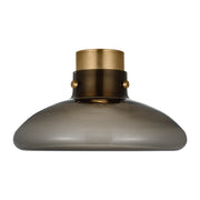 Visual Comfort AKFM592 Morgan 18" LED Flush Mount - Hand Rubbed Antique Brass/Smoke Glass