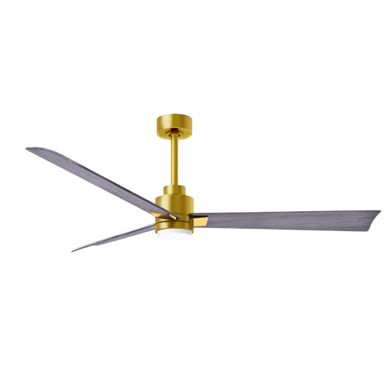 Matthews Fan Atlas Alessandra-LK 56" Ceiling Fan with LED Light - Brushed Brass/Barn Wood