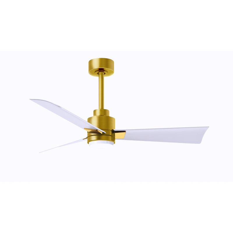 Matthews Fan Atlas Alessandra-LK 42" Ceiling Fan with LED Light - Brushed Brass/Matte White