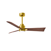 Matthews Fan Atlas Alessandra-LK 42" Ceiling Fan with LED Light - Brushed Brass/Walnut