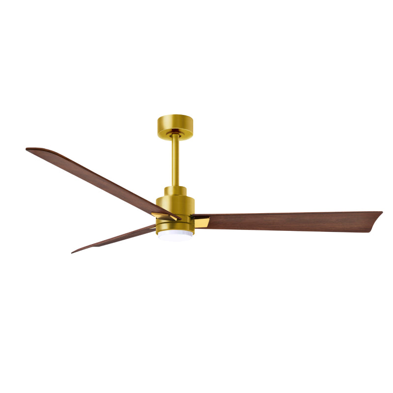 Matthews Fan Atlas Alessandra-LK 56" Ceiling Fan with LED Light - Brushed Brass/Walnut