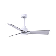 Matthews Fan Atlas Alessandra-LK 42" Ceiling Fan with LED Light - Matte White/Brushed Nickel
