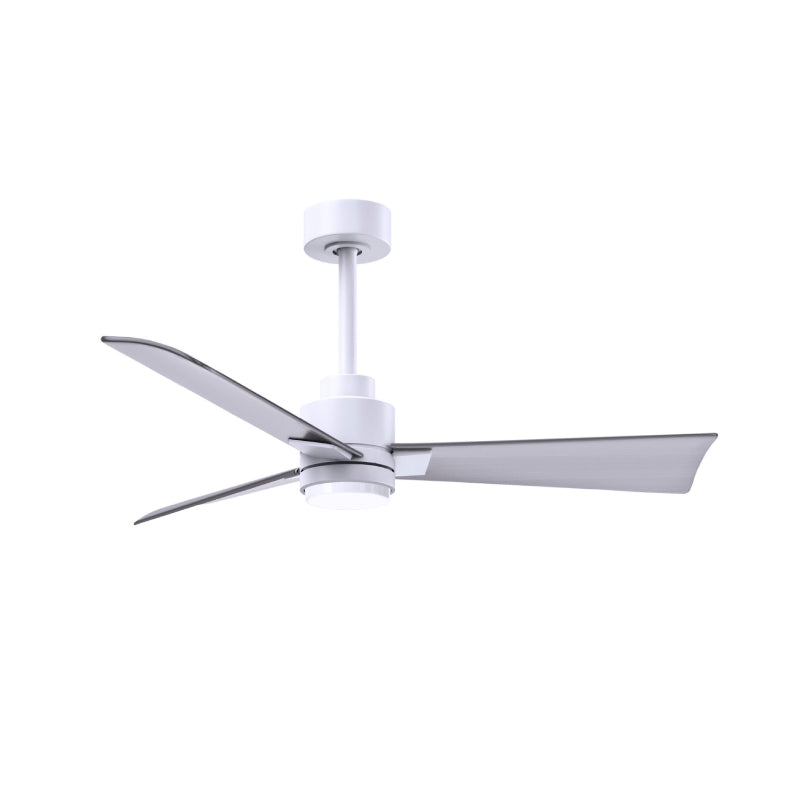 Matthews Fan Atlas Alessandra-LK 42" Ceiling Fan with LED Light - Matte White/Brushed Nickel