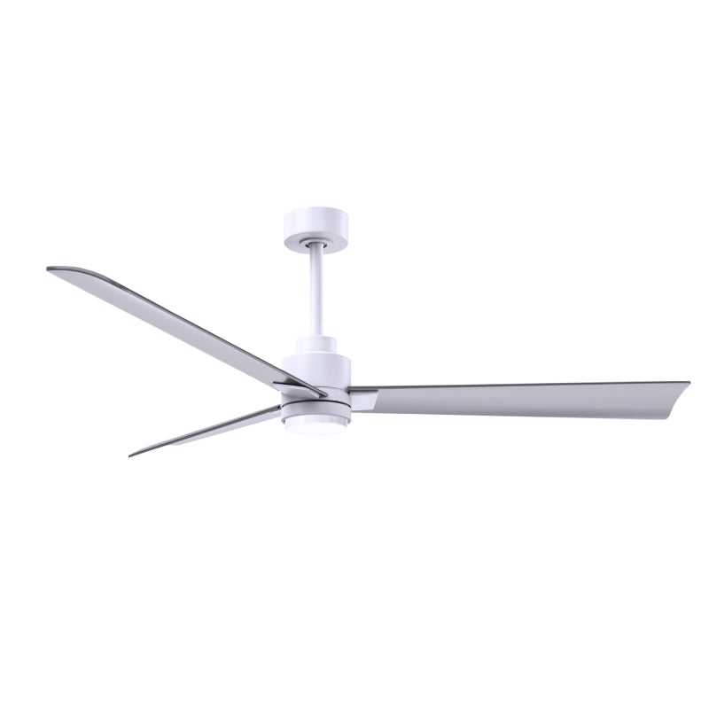 Matthews Fan Atlas Alessandra-LK 56" Ceiling Fan with LED Light - Matte White/Brushed Nickel