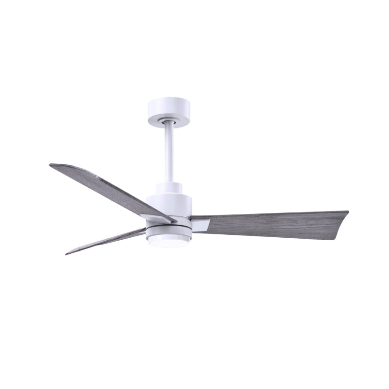 Matthews Fan Atlas Alessandra-LK 42" Ceiling Fan with LED Light - Matte White/Barn Wood