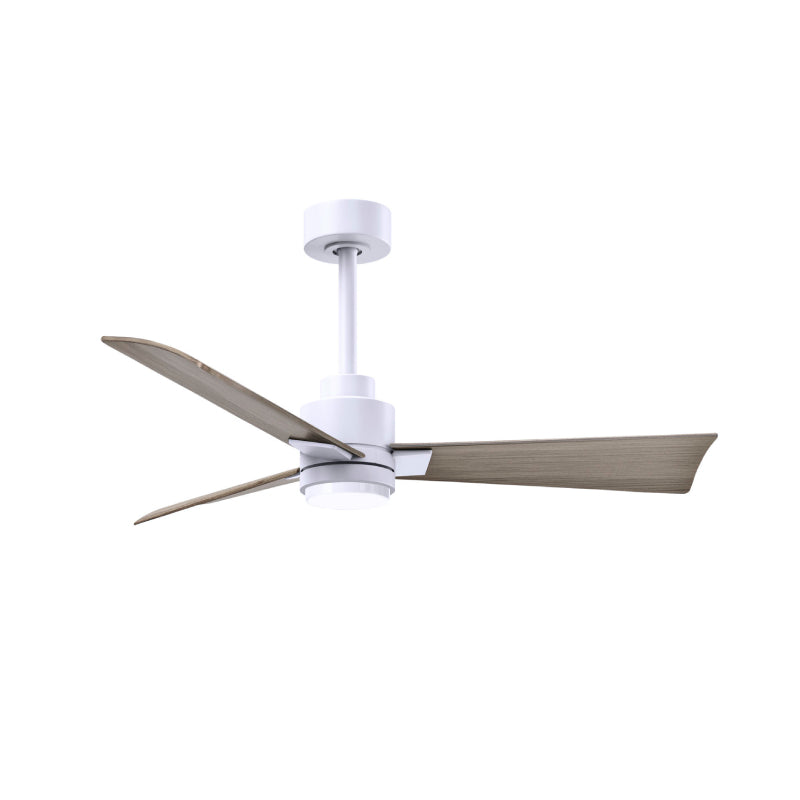 Matthews Fan Atlas Alessandra-LK 42" Ceiling Fan with LED Light - Matte White/Gray Ash