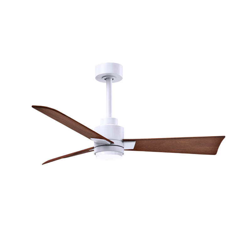 Matthews Fan Atlas Alessandra-LK 42" Ceiling Fan with LED Light - Matte White/Walnut