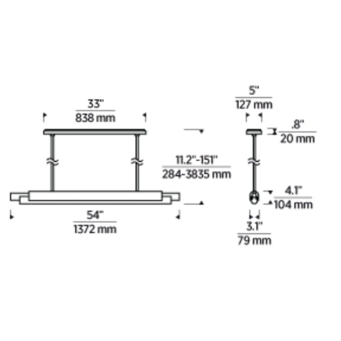 Visual Comfort AKLS676 Ambrose 54" LED Chandelier