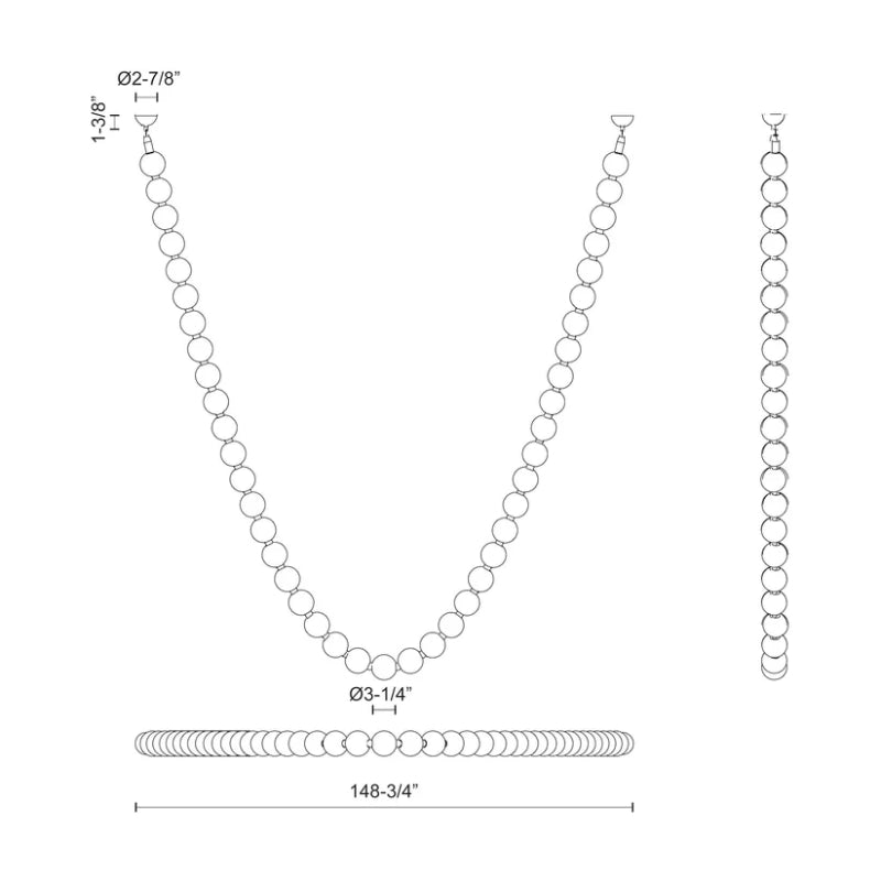 Alora PD321512-RT Akoya 149" LED Pendant, Remote Driver