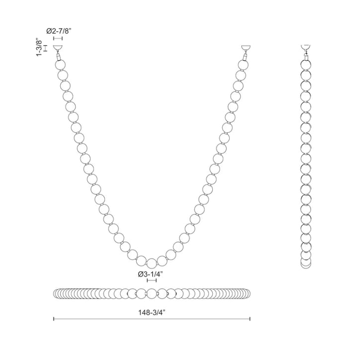 Alora PD321512-RT Akoya 149" LED Pendant, Remote Driver
