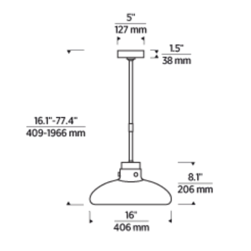 Visual Comfort AKPD594 Morgan 1-lt 16" LED Pendant