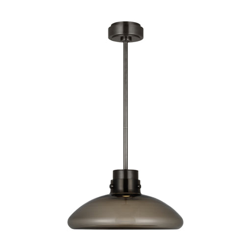 Visual Comfort AKPD594 Morgan 1-lt 16" LED Pendant - Burnished Bronze with Smoke Glass
