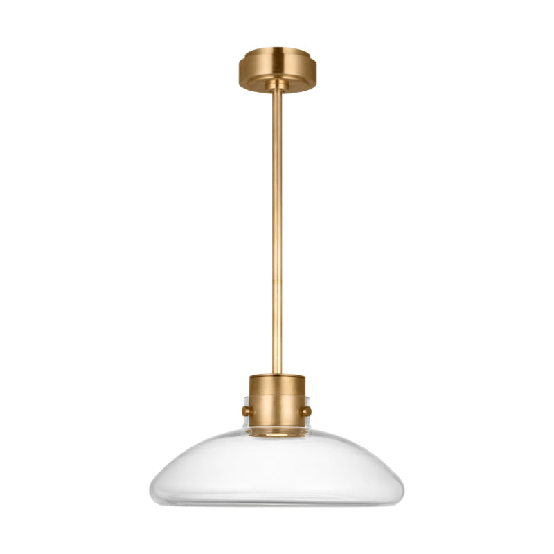 Visual Comfort AKPD594 Morgan 1-lt 16" LED Pendant - Hand-Rubbed Antique Brass with Clear Glass