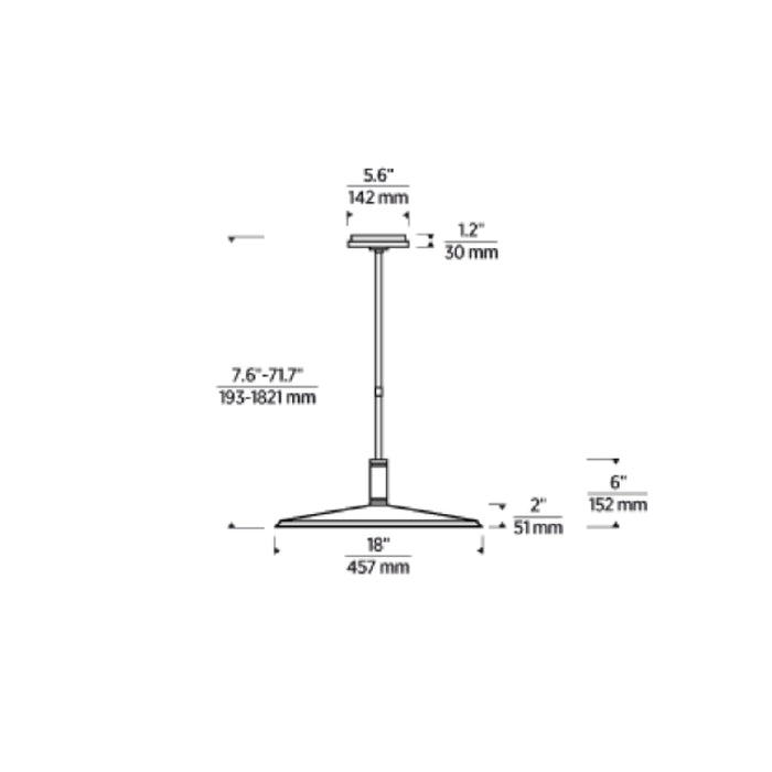 Visual Comfort AKPD682 Saucer Direct 1-lt 18" LED Pendant