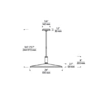 Visual Comfort AKPD683 Saucer Direct 1-lt 24" LED Pendant