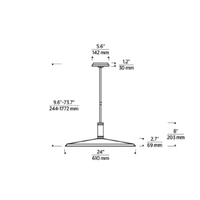 Visual Comfort AKPD683 Saucer Direct 1-lt 24" LED Pendant