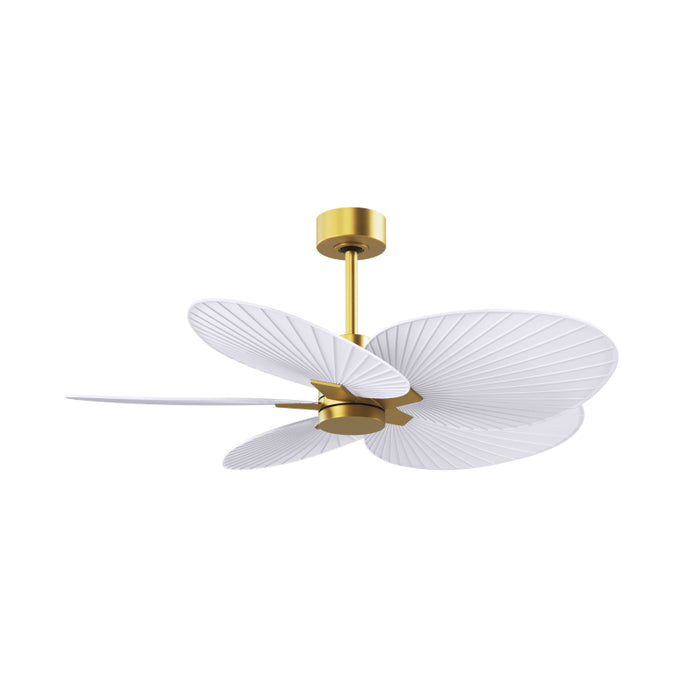 Matthews Fan Atlas Alessandra Tropical 48" Indoor/Outdoor Ceiling Fan - Brushed Brass/Matte White