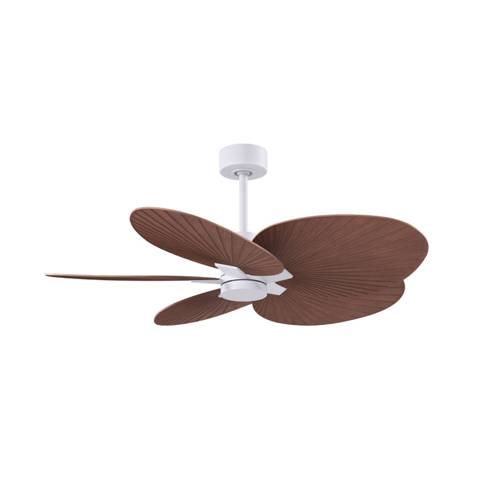 Matthews Fan Atlas Alessandra Tropical 48" Indoor/Outdoor Ceiling Fan - Matte White/Walnut
