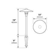 Focus Industries AL05LEDP 10" Aluminum 4W LED China Hat Area Light, 12V