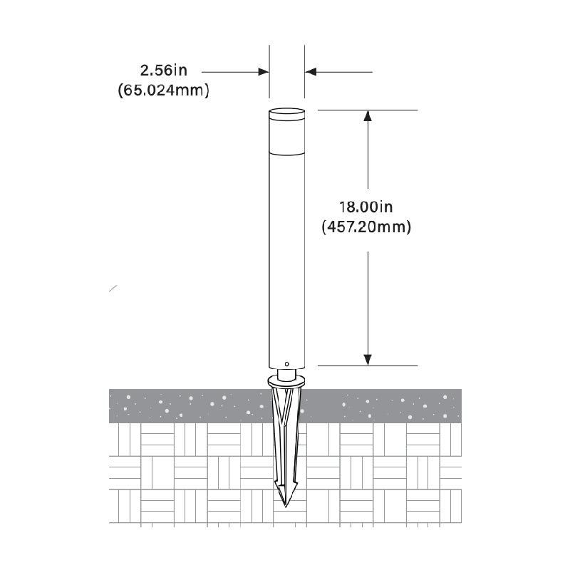 Focus Industries AL08MD 1-lt 18" Tall LED Area Light Bollard