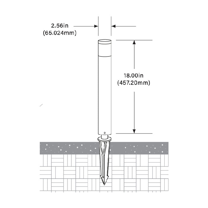 Focus Industries AL08MD 1-lt 18" Tall LED Area Light Bollard, 120V