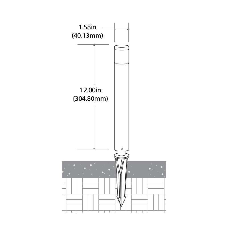 Focus Industries AL08SM 1-lt 12" Tall LED Area Light Bollard