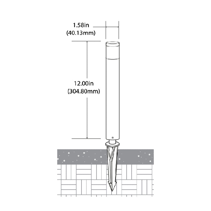 Focus Industries AL08SM 1-lt 12" Tall LED Area Light Bollard