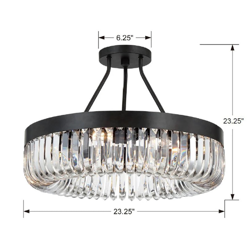 Crystorama ALI-B2008-CEILING Alister 8-lt 23" Semi Flush Mount