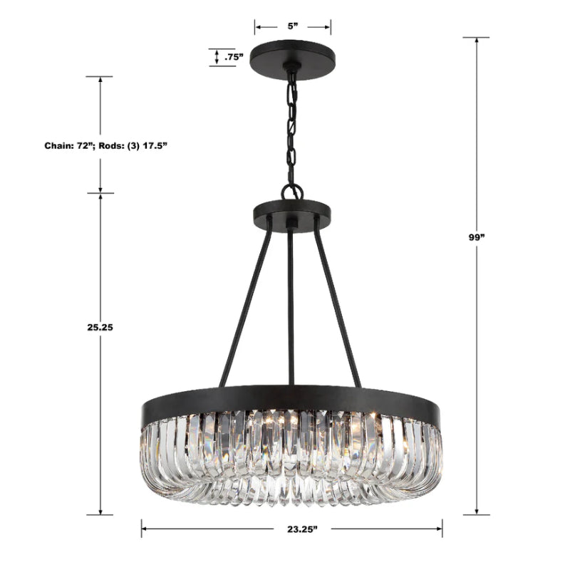 Crystorama ALI-B2008 Alister 8-lt 23" Chandelier