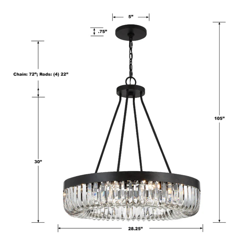 Crystorama ALI-B2010 Alister 10-lt 28" Chandelier