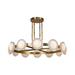Alora CH320050-UNV Alonso 12-lt 51" LED Chandelier, Alabaster Shade - Vintage Brass