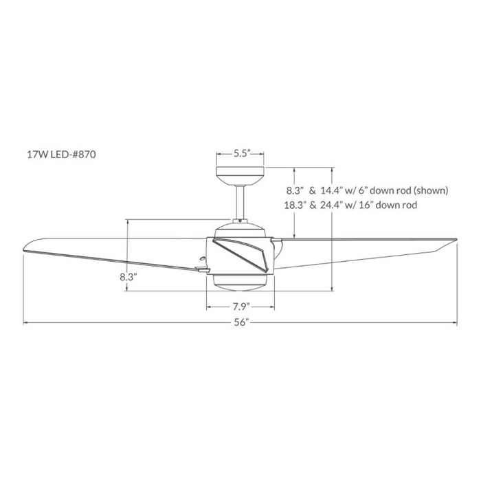 Modern Fan Ambit DC 56" Ceiling Fan with LED Light Kit