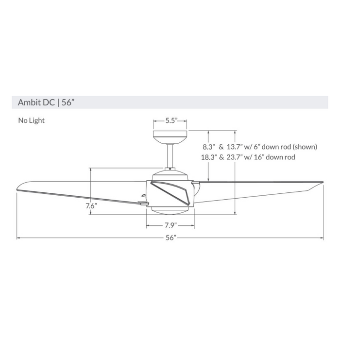 Modern Fan Ambit DC 56" Ceiling Fan-No Light