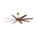 Matthews Fan Atlas Ariella 64" Ceiling Fan - Brushed Brass/Walnut
