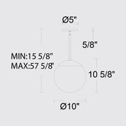 Alteck Lighting AP0072-5CCT-W Rondure 1-lt 10" LED Outdoor Pendant, 5CCT Selectable