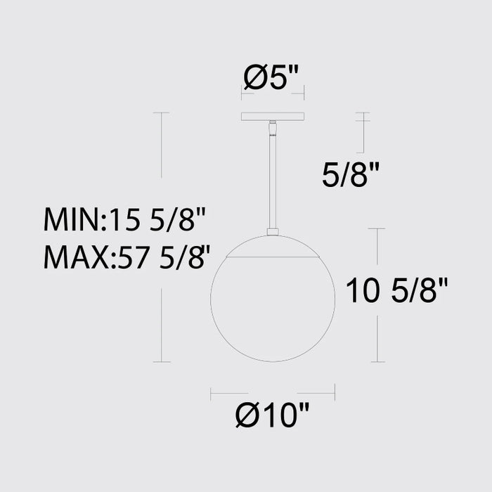 Alteck Lighting AP0072-5CCT-W Rondure 1-lt 10" LED Outdoor Pendant, 5CCT Selectable