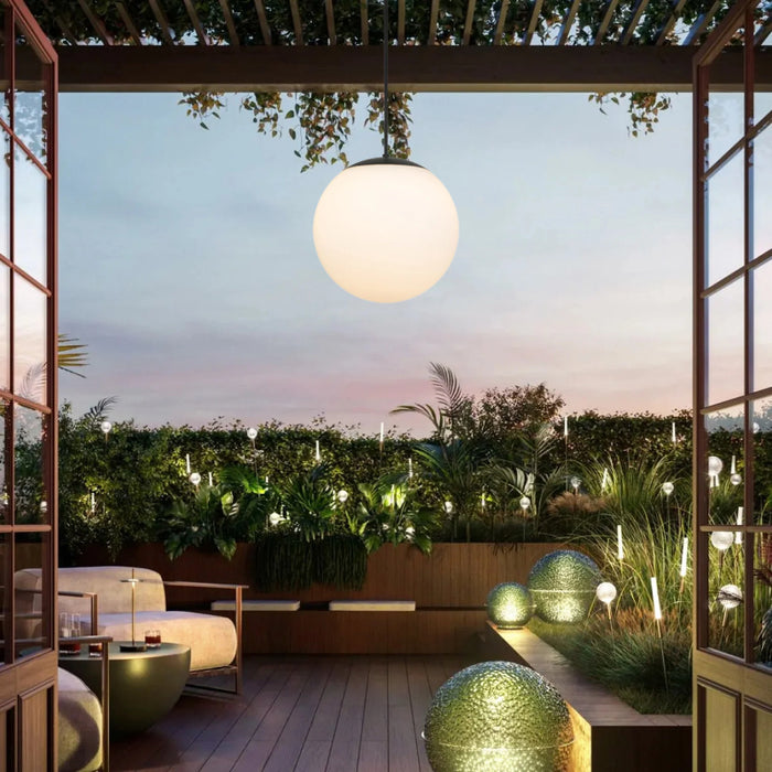 Alteck Lighting AP0074-5CCT-W Rondure 1-lt 18" LED Outdoor Pendant, 5CCT Selectable