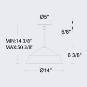 Alteck Lighting AP0075-5CCT-W Niu 1-lt 14" LED Outdoor Pendant, 5CCT Selectable